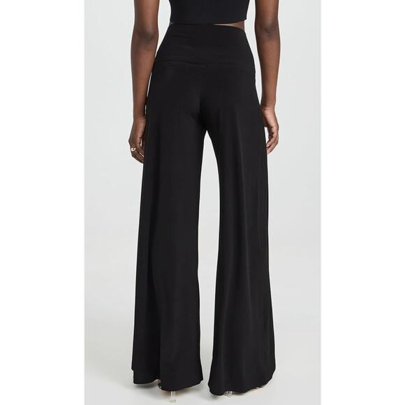 Norma Kamali Women’s Wide-Leg Elephant Dress Pants Black Pull On Stretch Knit S - Picture 10 of 13